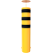 Bollard | steel tube  323 x 5,0 mm | yellow / black | hot-dip galvanized and yellow coatedwith three black reflecting stripes | total length: 1500 mm | steel cap with concrete anchor